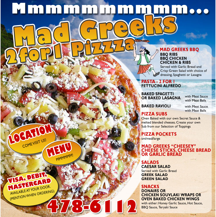 Mad Greeks 2for1 Pizzza